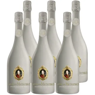 Fürst von Metternich Grauburgunder Sekt Trocken (6 x 0,75 l) – deutscher Premiumsekt mit typischem Metternich-Geschmacksprofil – elegante Flasche im neuen Look – für festliche Anlässe