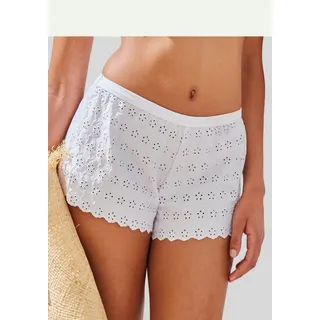 VIVANCE Panty, im edlen Shorty-Schnitt, aus weicher Baumwolle mit Lochstickerei Vivance weiß | Gr.: 40-42