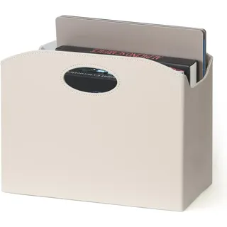 Neateam Zeitungsständer Modern Zeitschriftensammler, PU Leder Zeitschriftenständer mit Griff, Faltbarer Zeitungskorb Zeitungshalter Robust und Langlebig für Büro, Zuhause und Wohnzimmer - Beige