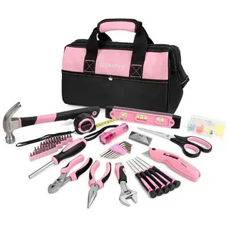 106-teiliges Pink Werkzeugset in Rosa Werkzeugkoffer mit Tasche
