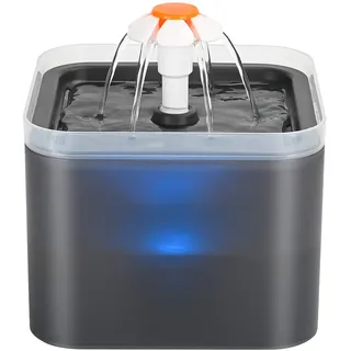 AONBOY Katzenbrunnen: Trinkbrunnen für Katze - 2L Katzenbrunnen für Katzen leise Pumpe mit Led - wasserbrunnen für Katzen Grau - Tiefenfilterung - Geeignet für Haushalte mit Mehreren Haustieren - AONBOY