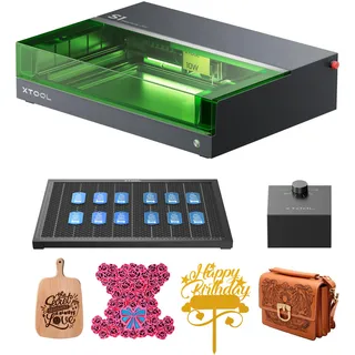 xTool S1 Laser Graviermaschine und Laser Cutter mit air assist und Wabe, 10W DIY Lasermaschine, 0.04 * 0.06mm komprimierter Punkt, Autofokus, Gravur auf Holz, Metall, Acryl, Leder