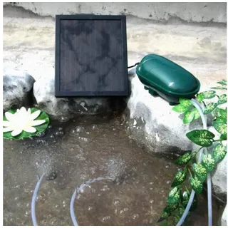 Wehmann Solar Power Doppel Belüfterpumpe 200 l/h Teichbelüfter für Tag und Nacht !!!