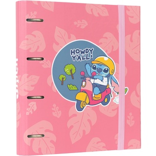 Grupo Erik Ringordner A4 Schmal 4 Ringe - Ordner A4 Schmal Premium Stitch Disney Ordner - Aktenordner 4 Ringe - A4 Ordner A4 Schmal - Ringbuch A4 Aktenordner A4 Büro Zubehör Schul Zubehör