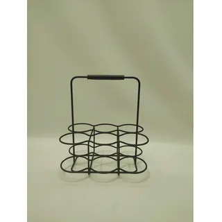 JUSTINUS Flaschenträger Life Style, Schwarz matt Edelstahl 30 x 21 cm Küchenzubehör, Flaschenträger