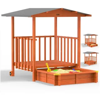Spielwerk® Sandkasten Merle UV-Schutz 50+ überdachte Spielveranda