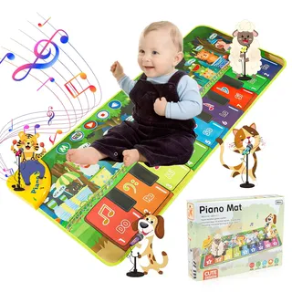 CareHabi Musikmatte Kinder ab 1 Jahr Baby Spielzeug ab 1 Jahr Musikinstrumente mit 19 Liedern und 10 Tieren Geburtstagsgeschenk für Kinder 1 2 3 4 Jahre​​ Junge Mädchen