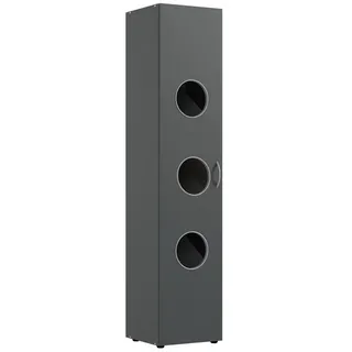 Möbel Boss Wäscheschrank MRK - grau - Maße cm B: 40 H: 185 T: 68.0