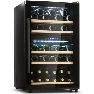 Klarstein Barossa 40 Duo Weinkühlschrank 2 Zonen 41 Flaschen Glastür Touch LED