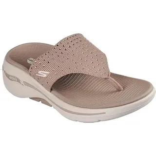 Skechers Damen Go Walk Arch Fit Sandal-Glam City Flipflop, Taupe, 42 EU - 42 EU