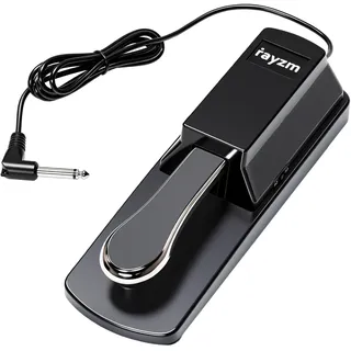 Rayzm Universal Sustain Pedal für Digitalpiano & elektronische Tastatur, Anti-Rutsch-Fußpedal mit Polaritätsschalter, 1,4 m langes Kabel