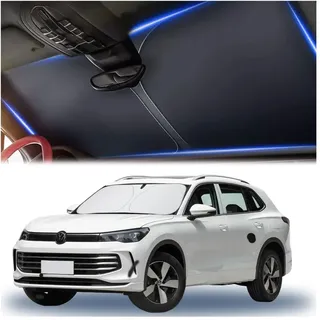 Sonnenschutz für Auto-Windschutzscheibe, 240T verdickter Windschutzscheiben-Sonnenschutz zur Blockierung von 99% Sonnenlicht und Hitze, Sommer-Auto-Essentials Sonnenschutz für Auto-Windschutzscheibe,