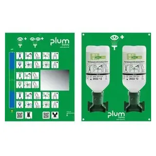 Plum Augenspülung sterile, Augenspülstation, Wandhalterung, NaCl, 2 x 500 ml