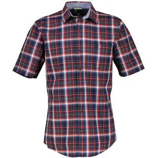 Lerros Kurzarmhemd *Poplin Check*", Gr. 4XL, extraweit, rot (hibiscus red) - 21469803-4XL