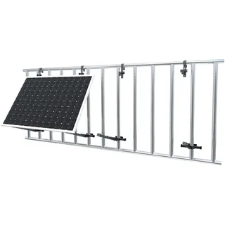 ZINNZGREEN FLEXO Balkon Halter, Balkonkraftwerk Solarpanel Halterung für Geländer, flexibel, robustes Aluminium für Solarmodule/Halterung Balkonkraftwerk Solarmodul Halterung Schwarz
