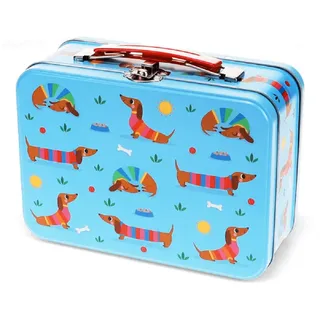 Rex London Metallköfferchen Sausage Dog Metall Box Dackel-Motiv für Kinder ab 3 Jahre