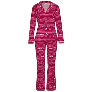 LASCANA Damen Pyjama rot gemustert Gr.32/34