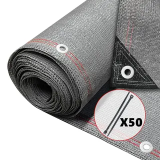 VOUNOT VOUNOT® Zaunblende 1.5×10m, Sichtschutz Zaun 230 g/m2 HDPE Schattiernetz, Grau