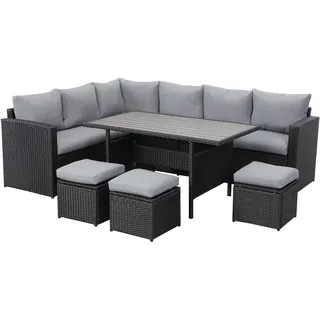 MeXo Loungeset 9-Sitzer schwarz/grau