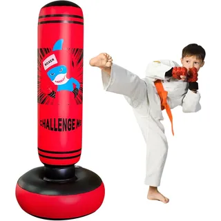 Schwere Boxsack für Kinder Boxen Dummy aufblasbare Dinosaurier kühlen Spaß Spielzeug für Jungen Sport Geschenke Outdoor-Aktivitäten Yard Games (120CM Rot)