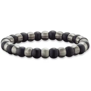 Save Brave SBB-Bruce Perlenarmband Edelstahl grau|schwarz Herren