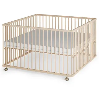 Sämann – make a difference. Laufgitter, Natur, Holz, Echtholz,Buche, 120x74x120 cm, Babymöbel, Laufstall Baby