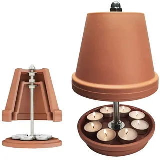 Kerzenheizer, Teelichtofen, Doppelwandiger Teelichtofen Zum Heizen, Großer Keramik Teelichtheizer, Kerzenofen, Kerzenheizset für Wohnzimmer, Schlafzimmer, Büro, Arbeitszimmer