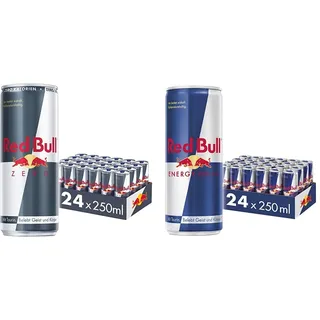 Set: Red Bull Energy Drink, EINWEG (24 x 250 ml) & Red Bull Energy Drink Zero, EINWEG (24 x 250 ml)