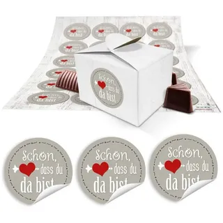 Logbuch-Verlag Aufkleber 24 kleine SCHÖN DASS DU DA BIST Gastgeschenk give-away Hochzeit
