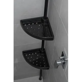 KSHandel24 ABLAGEFACH FÜR BADREGAL TELESKOPREGAL 3 ODER 4 BÖDEN ZUR AUSWAHL WEISS CHROM ECKREGAL DUSCHABLAGE DUSCHREGAL 3 FARBEN