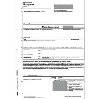 SoldanPlus Mahnbescheid Arbeitsgericht für Schreibmaschinen
