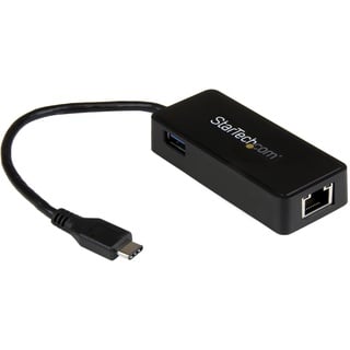 Startech StarTech.com USB C auf Gigabit Network Adapter mit extra Port - Thunderbolt 3 kompatibel - Schwarz