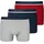 Boxershorts 3er Pack Blau Grau Rot M