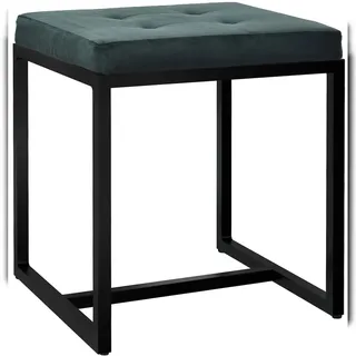 CLP Sitzhocker Barci I Moderner Hocker Hochwertiger Polsterhocker mit schwarz pulverbeschichteten Eisengestell