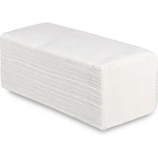 LUCY Hygiene - IDEAL TISSUE - Papierhandtücher V-Falz | 2-lagig, 21x23cm | 2400 Blatt | 100% Zellstoff, Hochweiß | sehr saugstark, reißfest & weich |Optimal für V-Falz/ZZ-Falz Handtuchspender