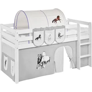 Lilokids Betttunnel Tunnel Pferde Lila Betttunnel beige|grün