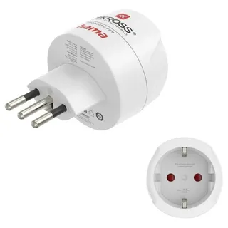 Hama 00223484 Reiseadapter Typ J, L, N, 3-polig, für die Schweiz, Italien und Brasilien