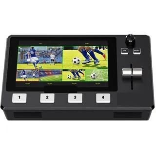 KOZWAY Videomixer L2 Plus 5,5-Zoll-LCD-Multikamera-Videomischer-Umschalter mit Touchscreen-PTZ-Steuertaste USB 3.0 for Live-Streaming