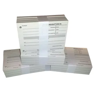 Druckerei Scharlau 16x Block Quittung - Quittungsblock RECYCLINGPAPIER - 100 Blatt DIN A6 Hochformat - gelocht - (22358)
