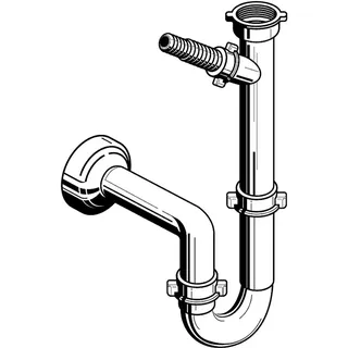 PYRAMIS Siphon für Spülen mit einem Becken 30,5 cm Schwarz