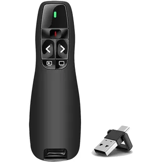 VOVIGGOL USB Type C 2-in-1 Wireless Presenter für Präsentationen Fernbedienung Laptop Powerpoint, Präsentation Fernbedienung Präsentator Pointer Präsentationspointer für Windows Mac