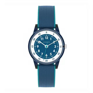 Cander Berlin MNA 0130 L Kinderarmbanduhr Klettverschluss Armbanduhr Kinder Mädchen Junge 3 ATM wasserdicht Lernuhr analog