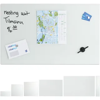 Relaxdays Glas-Magnetboard weiß