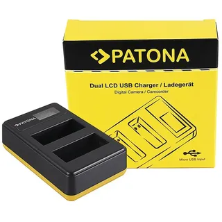 PATONA Dual LCD USB Ladegerät für Canon LP-E8 Akkus