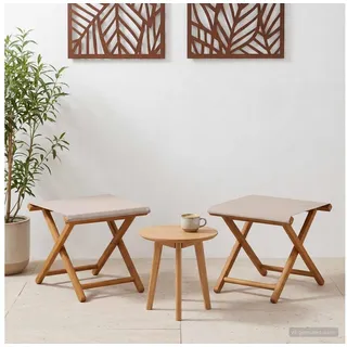 vidaXL Liegestuhl 2 pcs Massives Eukalyptus Holz Beige 2 St.