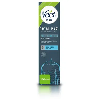 Veet Men Enthaarungscreme für Herren, Brust und Körper, für empfindliche Haut, dermatologisch getestet, 200 ml