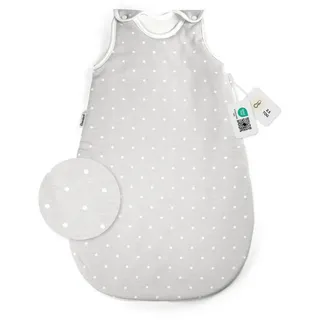 Ehrenkind Babyschlafsack Sommer, Rund, Bio-Baumwolle (Standard by OEKO-TEX, 100% Bio-Baumwolle, Sommerschlafsack, 1.0 TOG), Schlafsack Baby,  Baby Schlafsack grau 86/92