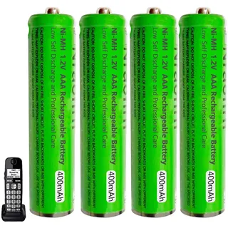 NI-MH AAA Akku für Panasonic Schnurlose Telefone 1,2V 400mAh Akku für Telefon, Batterien AAA Wiederaufladbar für Gigaset Mobilteile - 4 Stück