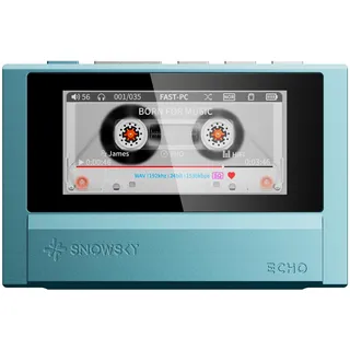 FiiO Echo 4G Digitaler High-Resolution Audio Player, Bluetooth Musik-Player mit Dual DAC, 4,4 mm symmetrischer Ausgang, Farbdisplay, Tragbarer DAP (Himmelsblau 4G)