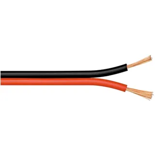 goobay Lautsprecherkabel 50m Rolle 2x 0,75mm² rot / schwarz (15080)